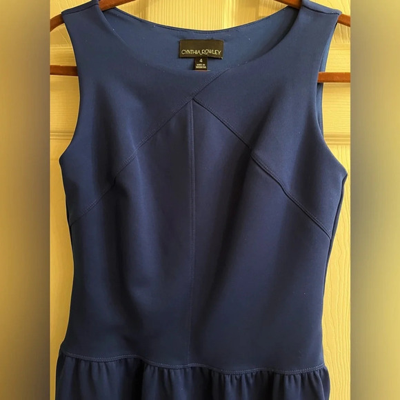CYNTHIA ROWLEY~ COBALT BLUE~PULLOVER DRESS~SIZE 4 - Picture 3 of 10